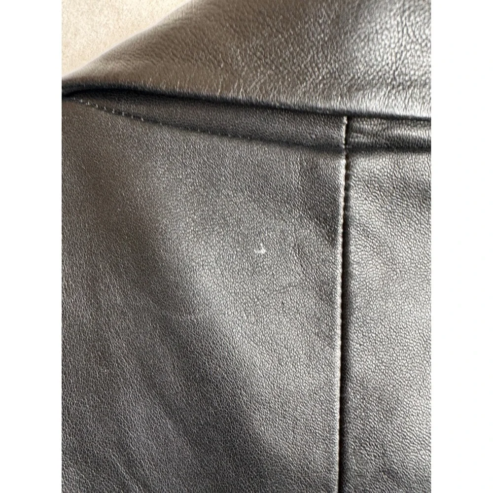 Alfani Positano Mens Black Genuine Leather 3 Button Blazer Jacket Size 40R